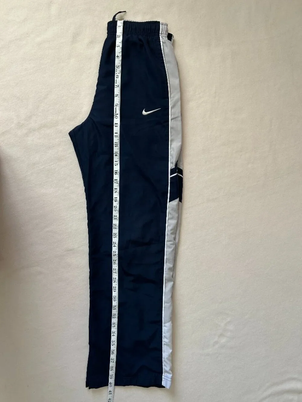 Vintage Nike Navy Blue Track Pants with White Stripe